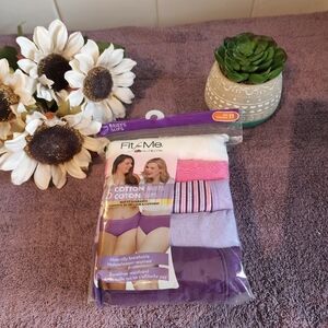 🆕️🩲 3X PLUS SIZE BRIEF PANTIES - FRUIT OF THE LOOM "FIT FOR ME" 3X (5 P